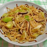 白ねぎと椎茸の和風パスタ